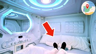 Staying Overnight at a Private CAPSULE HOTEL 😴 $36 Large Bed Room 🛏 Madrid, Spain 🇪🇸 Travel Vlog