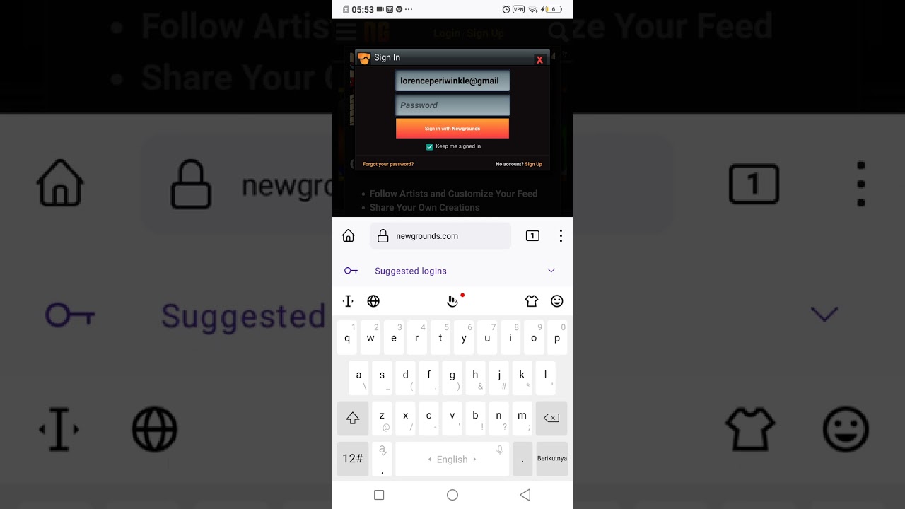 how to make sign in newgrounds
