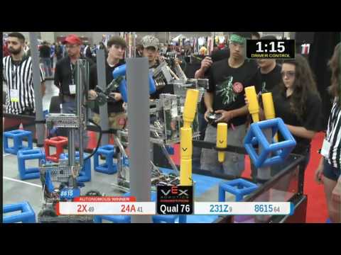 2015 VRC Tech Q76 - 2X 24A vs 231Z 8615 - 72 to 56 - VEX Worlds 2015 - Technology Division