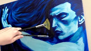 🎨 Acrylic Painting with a FAN BRUSH & NO PLAN / "Mind Over Matter"