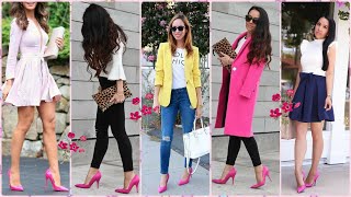 MODA 2021 OUTFITS CON ZAPATOS FUCSIA ❤️ COMBINACIONES DE LOOKS PARA MUJER / ROPA EN TENDENCIA 2021
