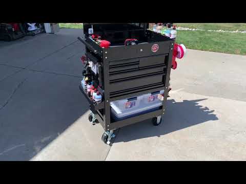 My Homemade/Modified Adams Polishes detailing cart.
