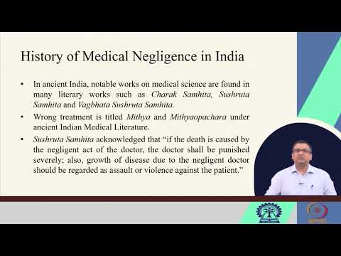 Lecture 14 : Landmark Judgments on Medical Negligence #CH26SP #swayamprabha