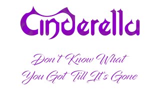 Cinderella - Don&#39;t Know What You Got &#39;Till It&#39;s Gone - Lyrics (Official Remaster)