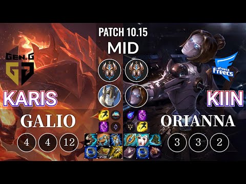 GEN Karis Galio vs AF Kiin Orianna Mid - KR Patch 10.15