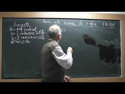 2/2 Lectia 1760 Clasa 7 - PROCENTE: Probleme cu procente Fractia unui numar Tema la algebra