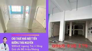 Cho thuê nhà mặt tiền đường Thái Nguyên, Nha Trang. Ngang 7m diện tích 200m nguyên căn 4 tầng