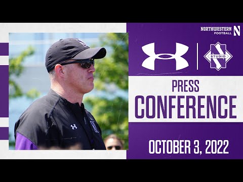 Northwestern Football - Wisconsin - Monday Press Conference (10/3/22)