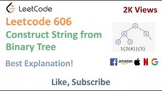 YouTube video 'Leetcode 606 Construct String from Binary Tree  - Amazon Interview Question'