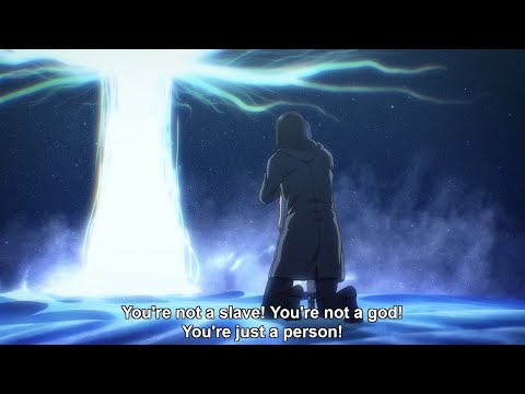 Eren frees Ymir and starts the Rumbling but with Light & Shadow playing on the background