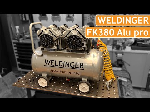 WELDINGER FK 380 Alu pro | leichter Flüsterkompressor | Aluminiumtank und LCD Display | bis 12 bar