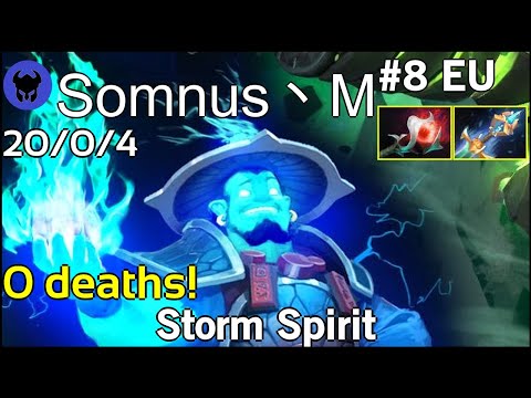 0 deaths! Somnus丶M plays Storm Spirit!!! Dota 2 7.21