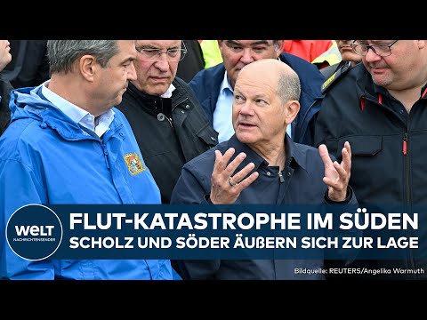 FLUT-KATASTROPHE: Olaf Scholz und Markus Söder im Hochwasser-Gebiet! Lage spitzt sich weiter zu