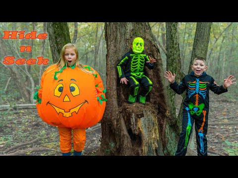 Little Heroes and The Engineering Family play Hide and Seek in an outdoor fall adventure!