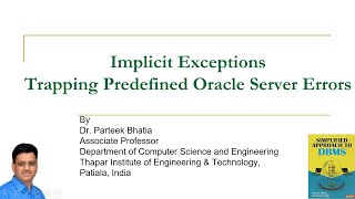 Implicit Exceptions: Trapping of Predefined Oracle Server Errors
