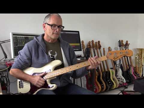 Slap bass fill using the E Dorian minor scale, how to play L391