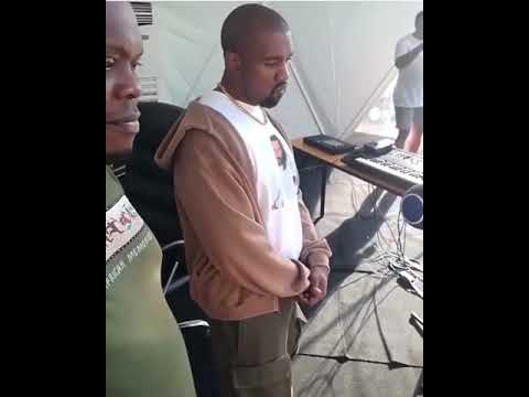 KANYE WEST previewing wizkid song