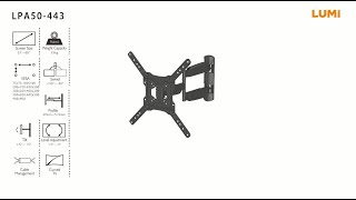 Elegant Full-Motion TV Wall Mount | LPA50-443 | LUMI