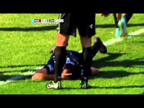 Tremenda patada de Casco. Newell's 0 - R. Central 0. Fecha 18. Primera División 2015. FPT.