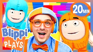 Can Blippi Avoid the Falling Blocks? | BEST OF BLIPPI PLAYS ROBLOX | Gaming Videos for Kids