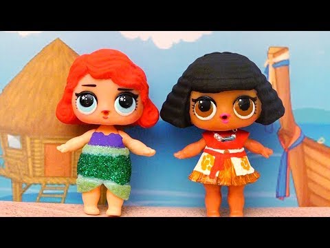 Muñecas L.O.L. DIY pintadas como Moana y Ariel!!! Juguetes con Andre para niñas y niños