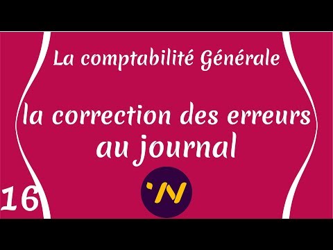 la correction des erreurs au journal : Comptabilité Générale