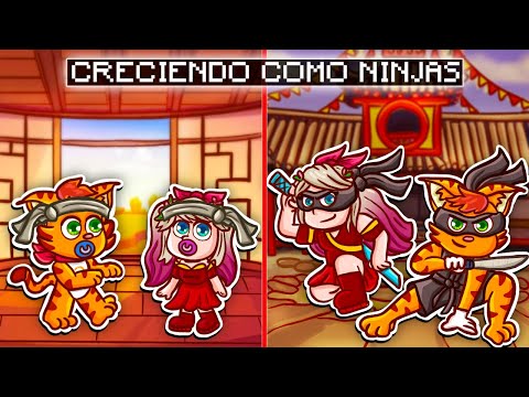 ¡CRECEMOS COMO NINJAS EN MINECRAFT! 🐱‍👤🤣 | SRGATO Y FLORCITA SE CONVIERTEN EN NINJAS MINECRAFT TROLL