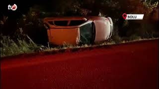 Boluda Otomobil Takla Attı Yaralı Sürücü Ehliyetsiz Çıktı