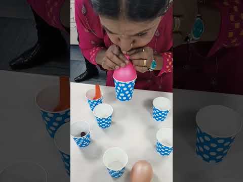 Team Building Activity || Fun Game😄Womens day special💃Make pyramid using Balloons&Paper Cups #shorts