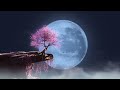 Sakura On The Cliff In Blue Moon Night 4K VJ Loop Video No Copyright Motion Loop Video