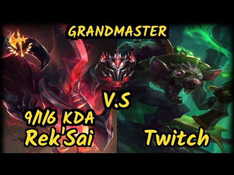PNG Bgob (REK'SAI) vs TWITCH - 9/1/6 KDA JUNGLE GAMEPLAY - BR Ranked GRANDMASTER v9.6
