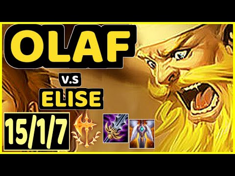 BROXAH (OLAF) vs ELISE - 15/1/7 KDA JUNGLE GAMEPLAY - EUW Ranked GRANDMASTER