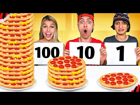 100 LAYERS CHALLENGE! THE NUMBER YOU COME UP, YOU EAT, PART 5! Challenge