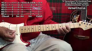 O Tannenbaum Guitar Lesson EASY Chord Melody (O Christmas Tree) @EricBlackmonGuitar