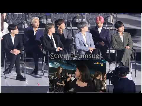 [BANGTWICE] BTS reaction to TWICE interview at TMA "The Fact Music Award" 190424 💙💜