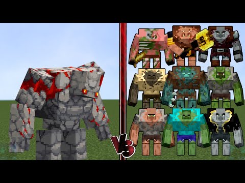 REDSTONE GOLEM vs ALL MUTANT CREATURES