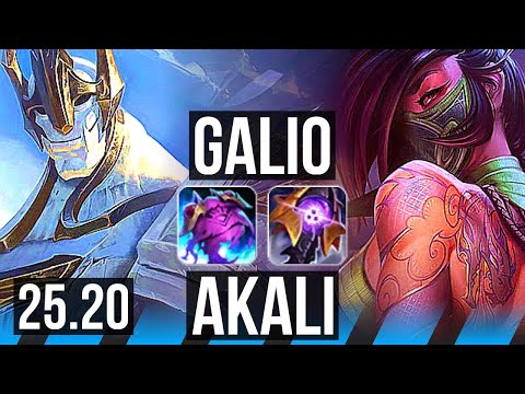 GALIO vs AKALI (MID) | EUW Master | 25.20