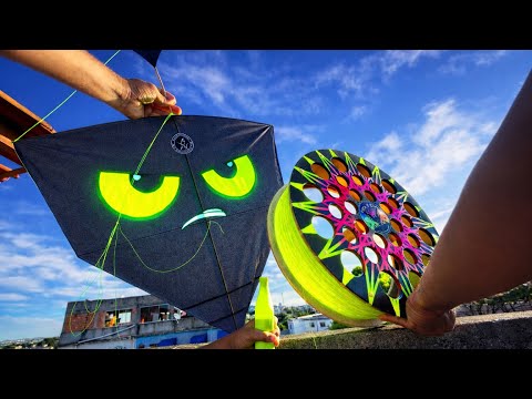 Buscando de Cima da Laje com o Novo  Cerol cor de Abacate com o Pipão de 85cm do Coleirinho