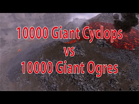 10000 Giant Cyclops vs 10000 Giant Ogres - Volcano Battle - Ultimate Epic Battle Simulator UEBS