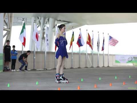 2017 Roller Games，Senior Women Slalom 5th，Wang Ding Yu Xin 成女花桩 5th 王鼎郁馨