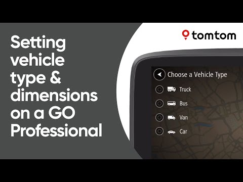 Setting a vehicle type and dimensions on your GO Professional