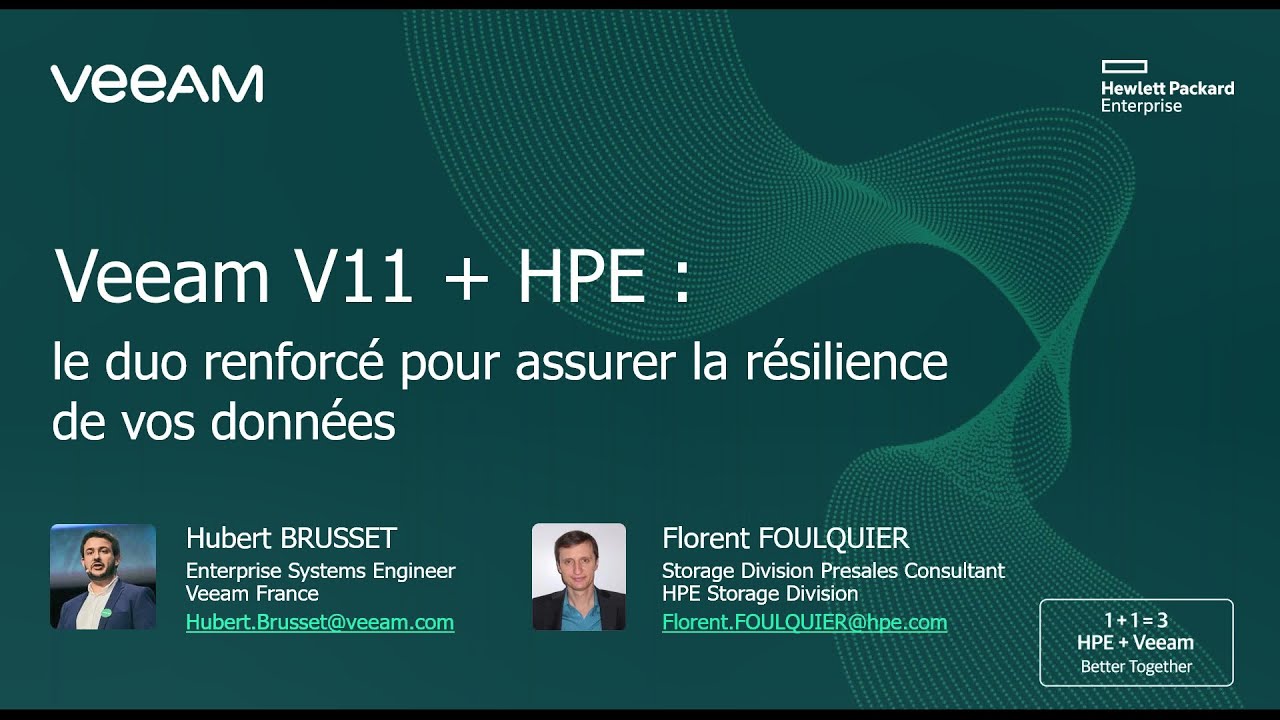 Veeam v11 + HPE : le duo renforcé pour assurer la résilience de vos données video