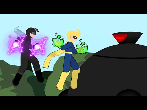 Omnidroid V.X 6 vs Supers (The incredibles) "Gamma Jack - Plasmabolt" | Stick Nodes