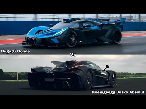 Bugatti Bolide Vs Koenigsegg Jesko Absolut 100-350 km/h Acceleration Comparison 