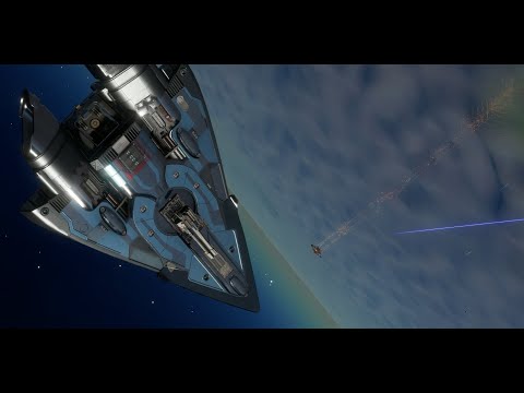 one of the coolest things you can do in elite dangerous (planetary ax combat)