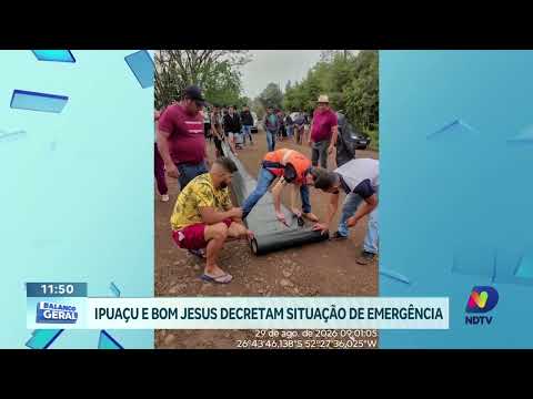 Ipuaçu e Bom Jesus decretam emergência após chuva e granizo