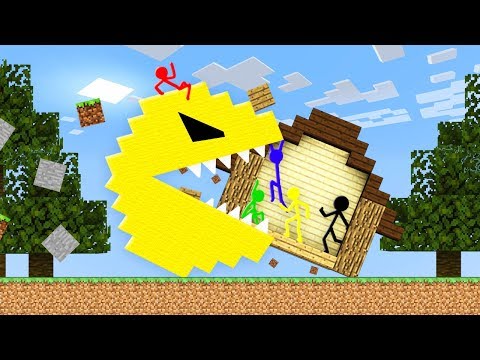 Stickman VS Minecraft: Pacman Apocalypse at School - AVM Shorts Animation