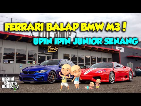 SULTAN UPIN IPIN BALAP MOBIL FERRARI LAWAN BMW M3 SUPER KENCANG - GTA V MOD UPIN & IPIN SPESIAL