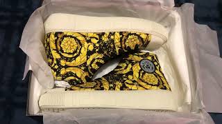 Versace La Greca Baroque Print Canvas Sneakers