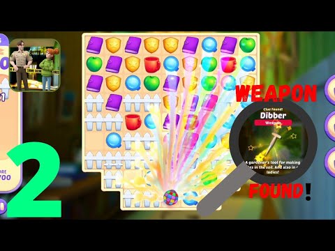 Small town murders: Match 3 crime mystery stories/gameplay part 2/Weapon Found !